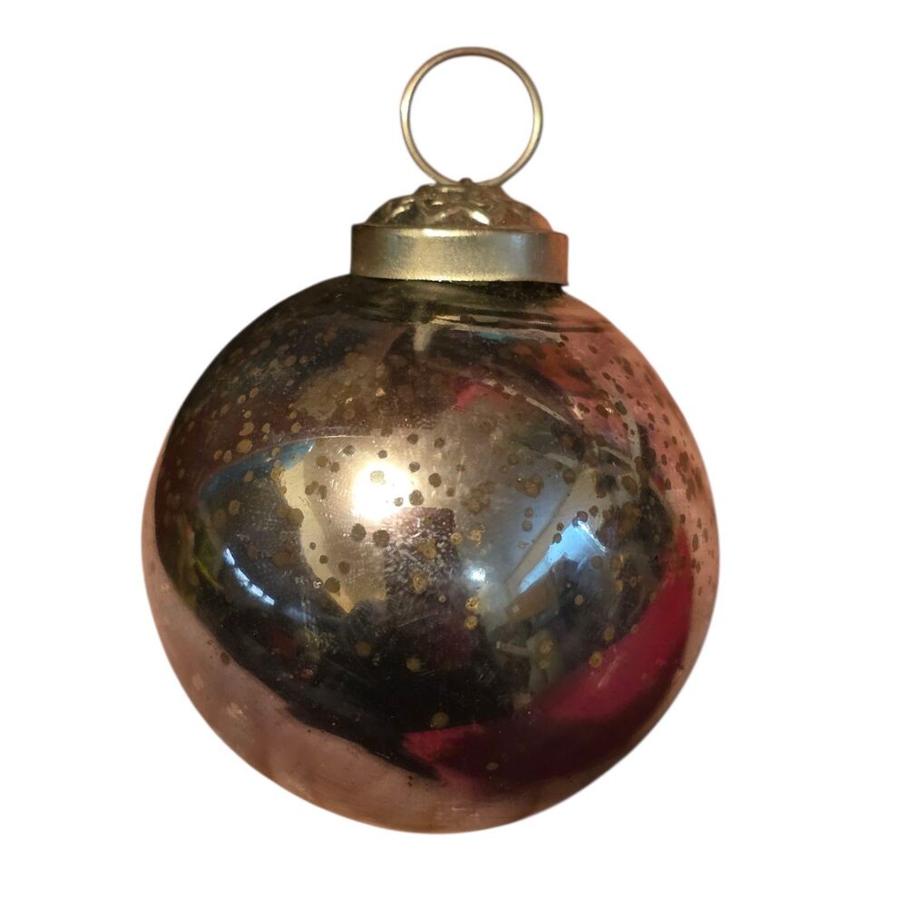 Kugel German American Vintage Christmas Ornament Silver Holiday Tree Hanging 4"